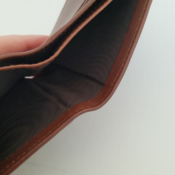 Hunting World Designer Olive Green Brown Trim Wallet Italian Cow Leather Quality - Picture 4 of 12